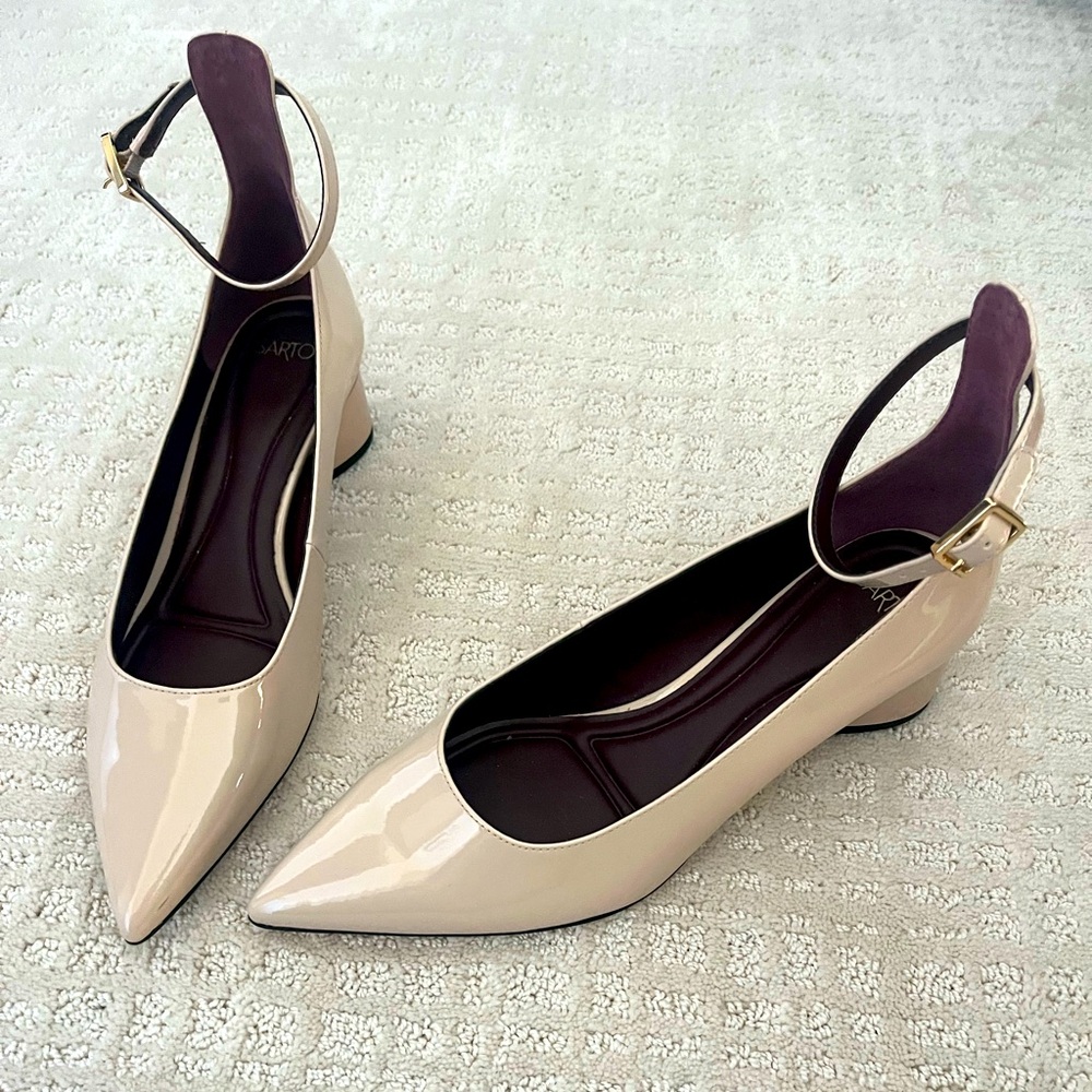 NEW- Franco Sarto- Nude Patent Heels (9)
